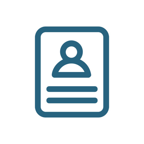 A completed application form